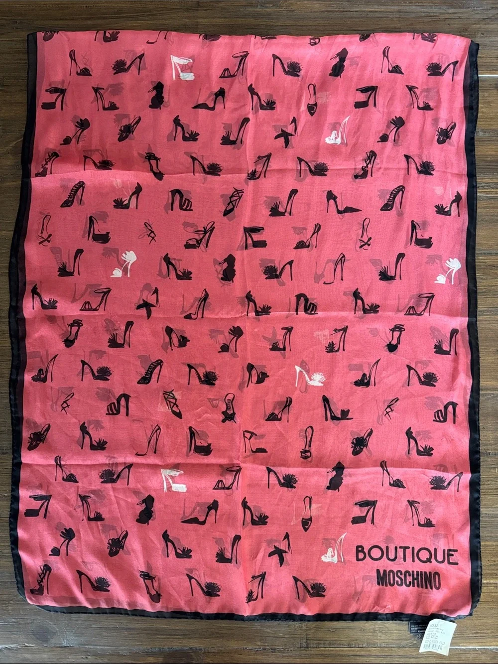 Vintage NWT Moschino Silk Sultry High Heel Shoe Print Scarf